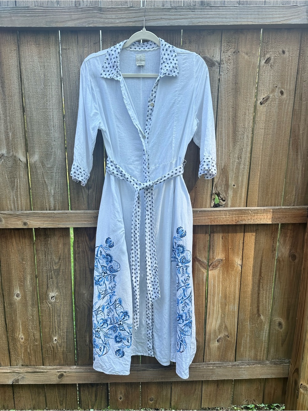 Joie Linen blend midi 3/4 sleeve dress